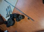 Gietijzeren halterset en dumbellset., Sport en Fitness, Fitnessmaterialen, Ophalen of Verzenden, Gebruikt, Benen, Halterset
