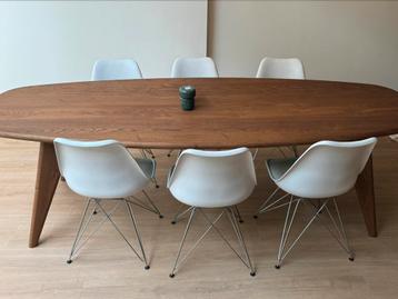 Witte eetkamerstoelen van kunststof / staal - 6 stuks
