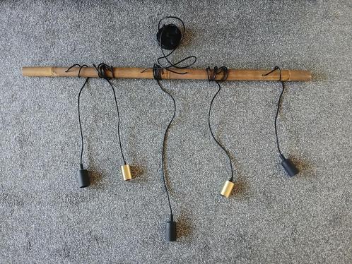 Bamboe hanglamp Industrieel, Huis en Inrichting, Lampen | Hanglampen, Zo goed als nieuw, Minder dan 50 cm, Hout, Ophalen