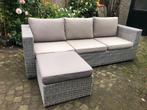 Loungebank met hocker, Tuin en Terras, Tuinsets en Loungesets, Ophalen, Gebruikt, Wicker, Hocker