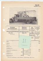 Sauerstoff Kesselwagen duits vrachtwagen 1940 Datenblatt 197, Verzamelen, Militaria | Tweede Wereldoorlog, Ophalen of Verzenden