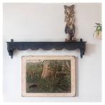Vintage wandplank, ornament hout 130cm, Huis en Inrichting, Ophalen, Zo goed als nieuw
