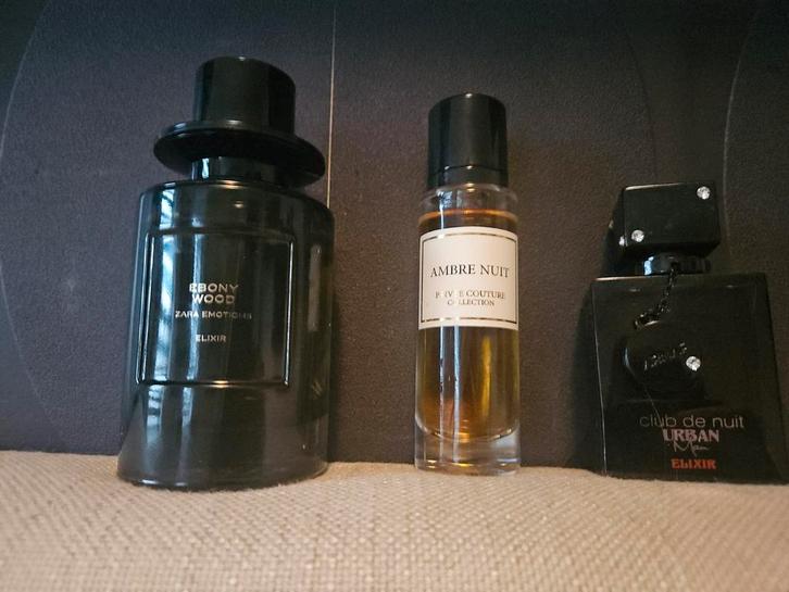 Parfum Collectie: Zara Ebony Wood, Ambre Nuit, Club de Nuit, Sieraden, Tassen en Uiterlijk, Uiterlijk | Parfum, Zo goed als nieuw