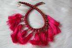 Boho pink tessel necklace, Ophalen of Verzenden, Nieuw, Roze, Overige materialen