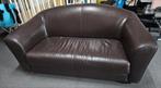 Bruine 2 zits bank, Ophalen, Gebruikt, Tweepersoons, 75 tot 100 cm