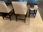 Eetkamer stoelen hoog en 2 krukken, 5 krukken of meer, Ophalen of Verzenden, Zo goed als nieuw, 60 tot 90 cm