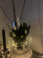 Mooi mega grote vaas bv met tulpjes enz, Overige kleuren, 50 tot 75 cm, Ophalen of Verzenden, Glas