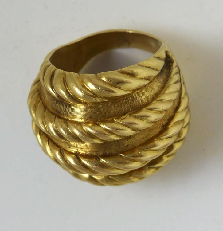 Massieve 14k gouden ring (40 jaar oud), Sieraden, Tassen en Uiterlijk, Ringen, Zo goed als nieuw, Heer, 19 tot 20, Goud, Goud