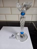 Swarovski kristallen kandelaar met blauwe bloem, Ophalen of Verzenden, Zo goed als nieuw
