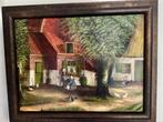 Jaren'30 tafereel olieverf-schilderij - LAREN - Pierre Manté, Antiek en Kunst, Ophalen