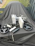 Nintendo Wii + 5 Spellen + Accessoires (zonder sensorbar), Spelcomputers en Games, Ophalen of Verzenden, Zo goed als nieuw, Met 2 controllers