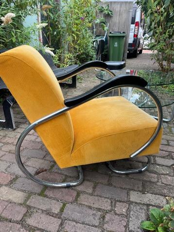 Dykmeijer de Dikkert buisframe fauteuil Gele Ribstof beschikbaar voor biedingen