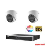 8MP Hikvision Hybrid ColorVu PoE set/NVR+2x ColorVu camera, Ophalen of Verzenden, Nieuw, Buitencamera
