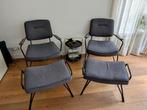 2 grijze stoelen met voetenbankjes, Ophalen, Zo goed als nieuw, Grijs