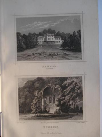 112 / Arnhem / Nijmegen Sonsbeek en Ruïne Staalgravure 1860 beschikbaar voor biedingen