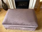 Rofra Home hocker/poef Velvet bruin taupe met wieltjes, Ophalen, 75 tot 100 cm, Overige materialen, Rechthoekig