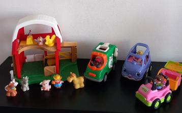 Little People boerderij, vuilnisauto, auto + caravan, geluid beschikbaar voor biedingen