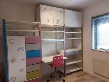 Vitrinekast IVAR (ikea) _ Metallic roze en wit - afbeelding 8