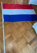 Nederlandse vlag driekleur pakket met stok katoen 20e, Diversen, Vlaggen en Wimpels, Ophalen, Zo goed als nieuw