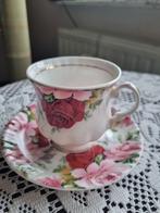 "Rose Garden" fine bone China jaren 70 kop en schotel, Ophalen of Verzenden
