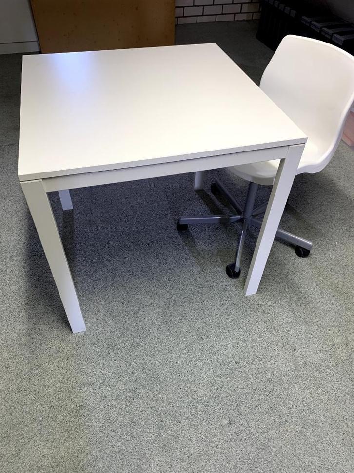 Tafel / Bureau met stoel, IKEA Melltorp/Snille, Huis en Inrichting, Tafelonderdelen, Gebruikt, Tafelblad, 50 tot 100 cm, 50 tot 100 cm