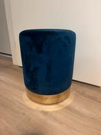 Poef donkerblauw met goud, Ophalen, Minder dan 50 cm, Rond, Minder dan 50 cm