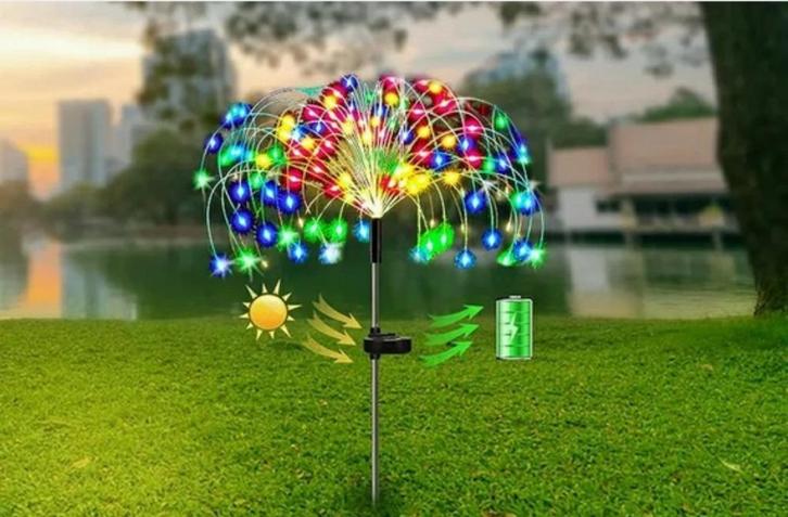 Nieuwe 200 Leds Zonne-Vuurwerkverlichting., Hobby en Vrije tijd, Feestartikelen, Nieuw, Versiering, Overige, Ophalen of Verzenden