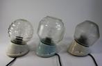 3 Vintage wandlampen porselein & glas, Overige materialen, Vintage, Ophalen of Verzenden, Zo goed als nieuw
