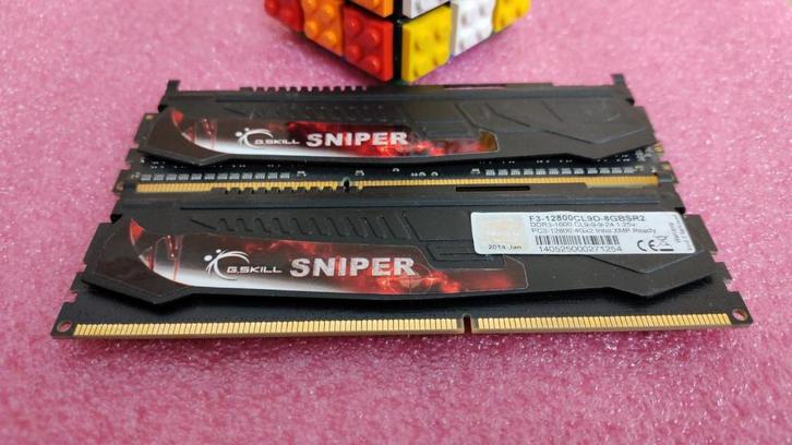 G.Skill Sniper F3-12800CL9D-8GBSR2 DDR3 Geheugen, Computers en Software, RAM geheugen, Zo goed als nieuw, Desktop, 16 GB, DDR3