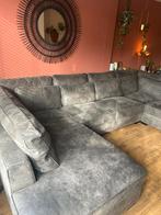 Grote hoekbank van geborsteld leer, Huis en Inrichting, Banken | Bankstellen, Ophalen, Gebruikt, 100 tot 125 cm, Hoekbank