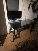 Nette glazen bureau, Huis en Inrichting, Tafels | Kaptafels, Ophalen, 50 tot 100 cm, Minder dan 100 cm, Glas