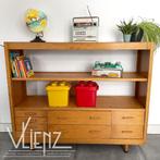 Vintage, retro, houten schoolkast met lades en schappen, Ophalen, Gebruikt, 100 tot 150 cm, -