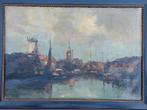 Oud Delft met de gesloopte Groenmolen....H.van Gessel., Antiek en Kunst, Ophalen of Verzenden