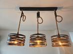 Industriële hanglamp Pierrefonds - 3-lamps, Ophalen, Zo goed als nieuw, Industrieel, Metaal
