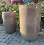 Geglazuurde pot Noble macciato of antic bleu of moss green., Tuin en Terras, Bloembakken en Plantenbakken, Ophalen, Overige materialen