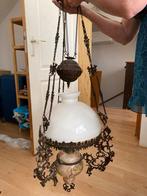 Antieke Olie Hanglamp met Bloemmotieven, Antiek en Kunst, Antiek | Lampen, Ophalen