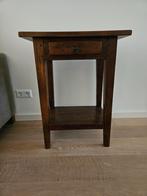 Houten bijzettafel, Huis en Inrichting, Tafels | Bijzettafels, Ophalen, Minder dan 55 cm, 60 cm of meer, Rechthoekig