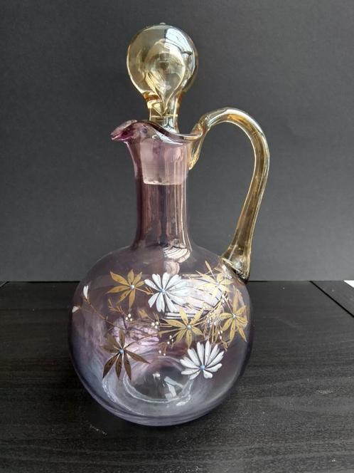 Antieke Glazen karaf met stop; art niveau / Baccarat-style, Antiek en Kunst, Antiek | Glas en Kristal, Ophalen of Verzenden