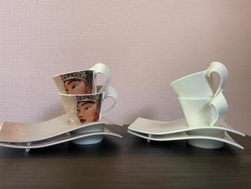Villeroy Boch Wave 2 maal 2 sets Kop en Schotel beschikbaar voor biedingen