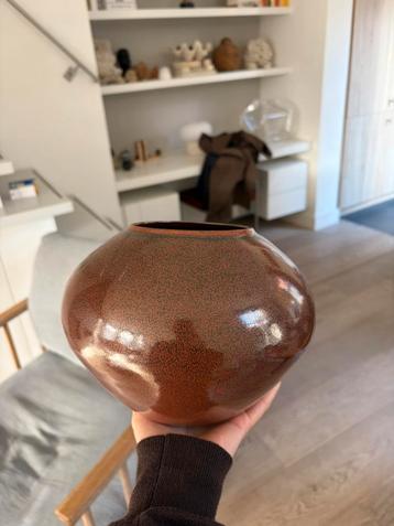 5x vaasje rood / pot burgundy red / aardewerk beschikbaar voor biedingen