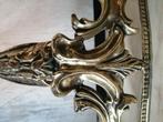 ANTIEKE ZWARE MESSING HAL TAFEL SIDE TABLE GEADERD MARMER, Ophalen