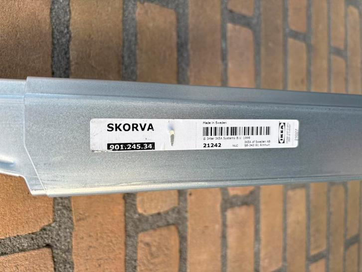 Ikea skorva, Huis en Inrichting, Slaapkamer | Bedden, Zo goed als nieuw, Tweepersoons, Overige maten, 200 cm, Metaal, Grijs, Verstelbaar