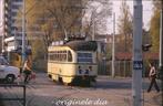 h1075: dia van HTM PCC 1203, Den Haag, Delftselaan, '80s, Ophalen of Verzenden, Gebruikt, Tram, Overige typen
