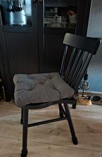 4 Zwarte Ikea Eetkamerstoelen + Kussens, Huis en Inrichting, Stoelen, Ophalen, Hout, Zwart, Scandinavisch