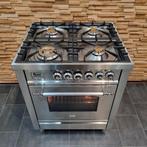 Luxe Fornuis Boretti 70cm rvs  4 pits GASOVEN klassiek, 60 cm of meer, Zo goed als nieuw, Energieklasse A of zuiniger, Gas