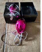 2x roze kerstbal ballon vorm met lint, Ophalen of Verzenden