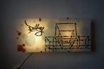 Vintage glazen Ikea wandlamp blauw rood Gyllen Treutiger, Huis en Inrichting, Lampen | Wandlampen, Ophalen of Verzenden, Zo goed als nieuw