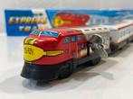 Vintage blikken speelgoed trein BAI BAO Express Train + doos, Verzenden