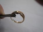 Ring met briljant Geel/Wit goud 14 kr, Sieraden, Tassen en Uiterlijk, Ringen, 18 tot 19, Wit, Ophalen of Verzenden, Zo goed als nieuw