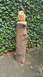 Tuinbeeld uilen handgemaakt brocante vintage 100 cm hoog, Tuin en Terras, Tuinbeelden, Ophalen, Nieuw, Hout, Dierenbeeld